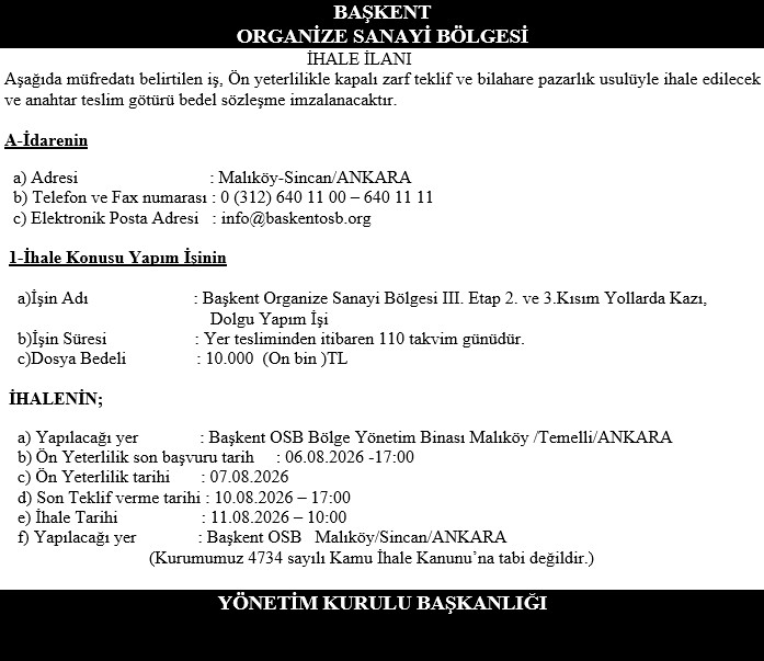 Ihale Ilanı